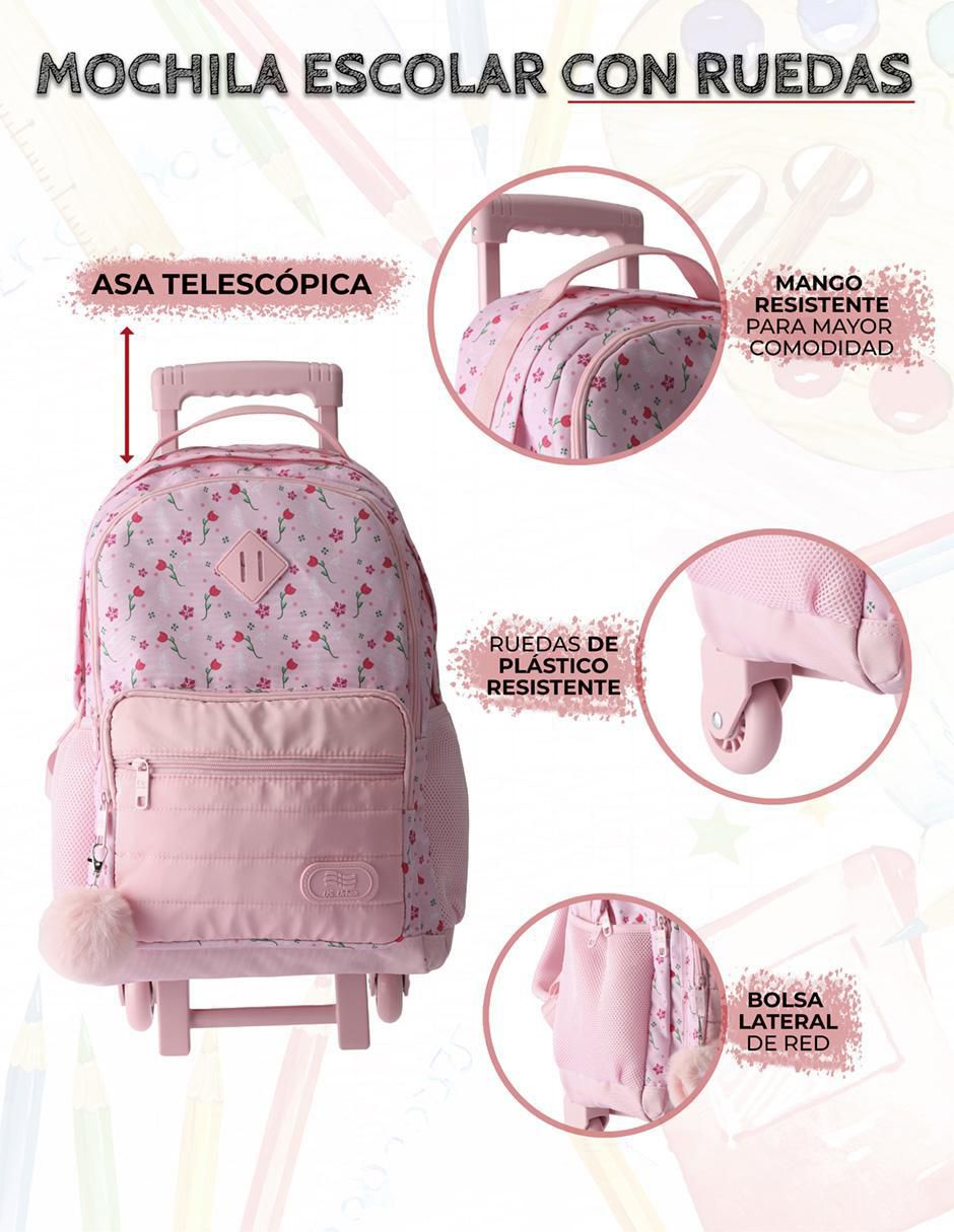 Set mochila escolar Flores unisex 3