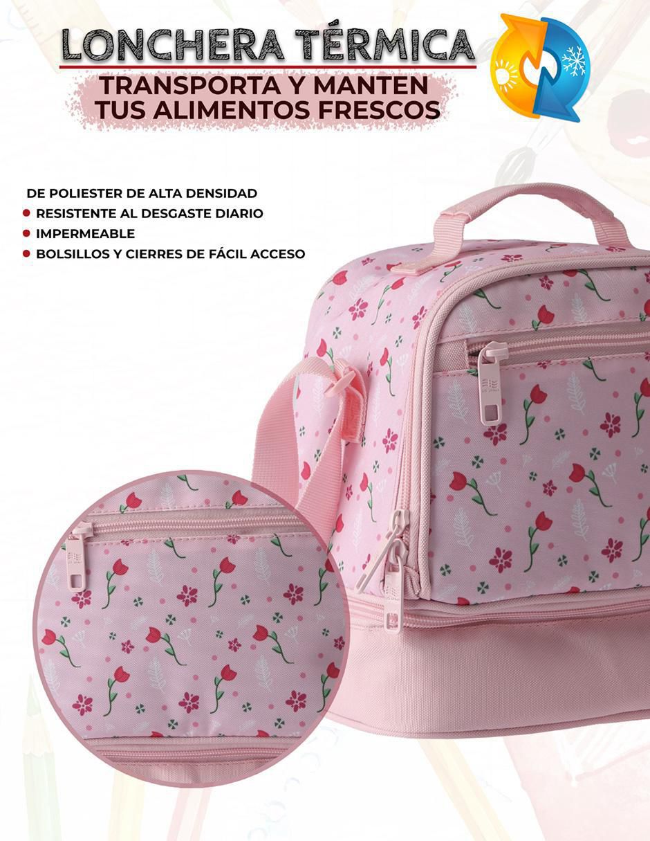 Set mochila escolar Flores unisex 4