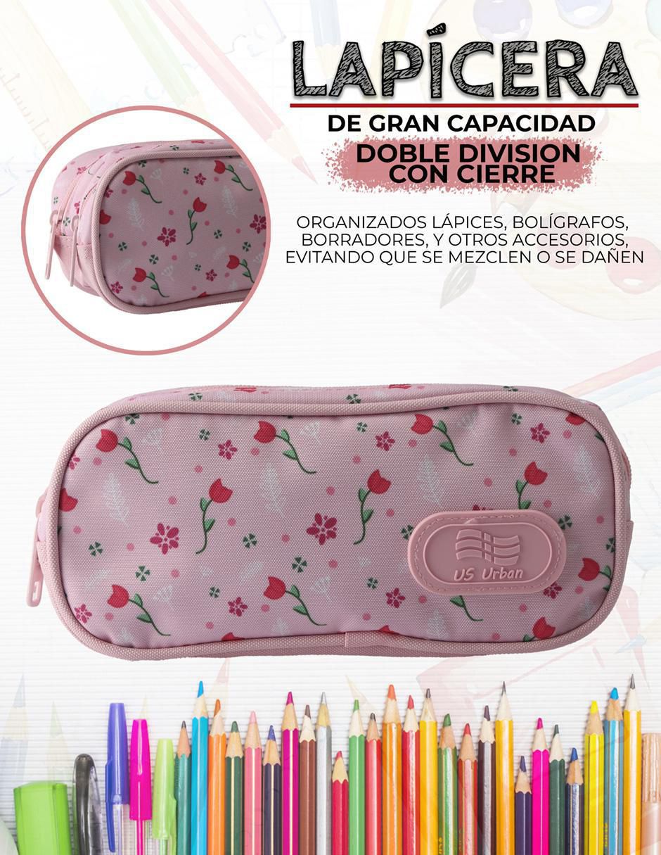 Set mochila escolar Flores unisex 5