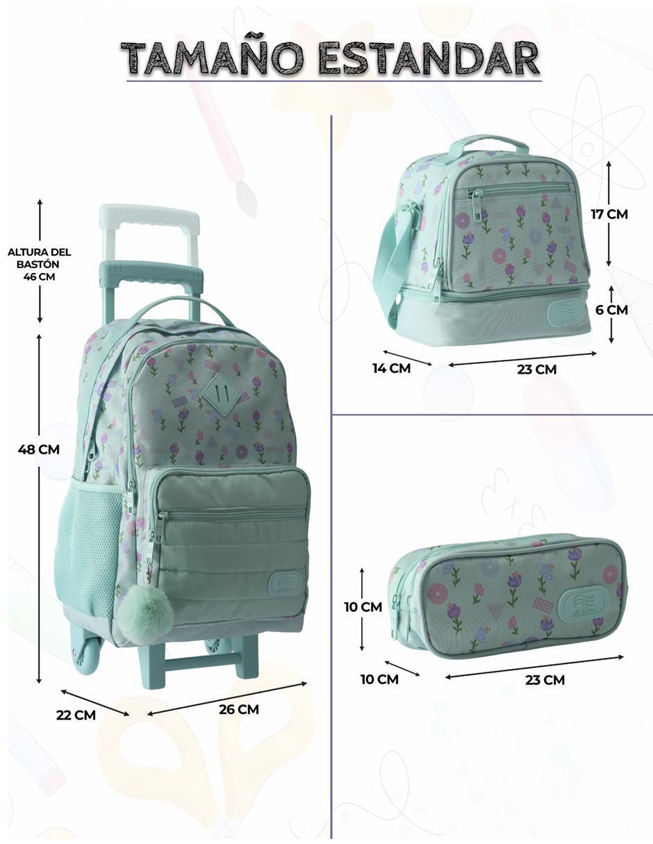Set mochila escolar Flores unisex 6
