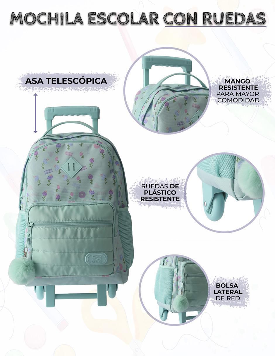 Set mochila escolar Flores unisex 3