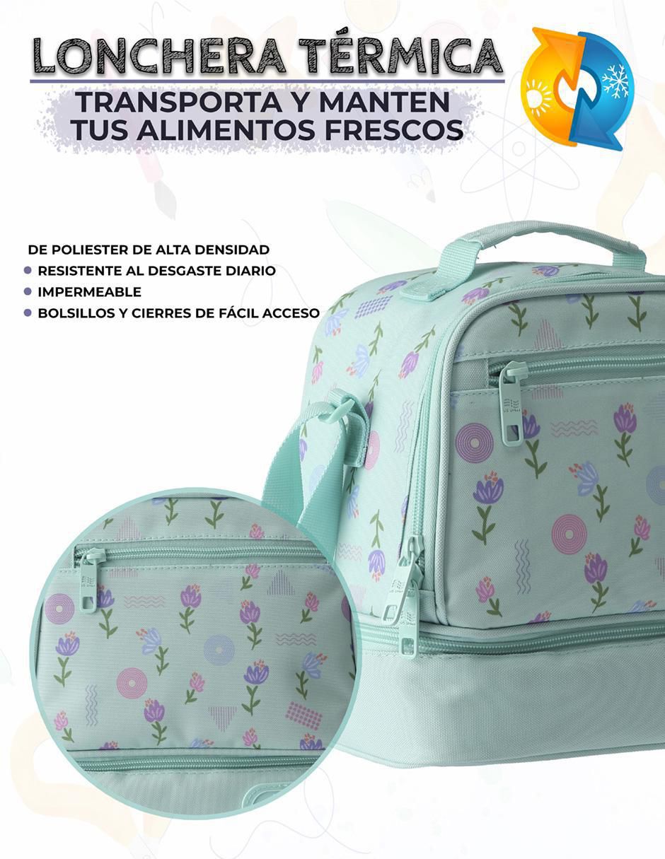Set mochila escolar Flores unisex 4