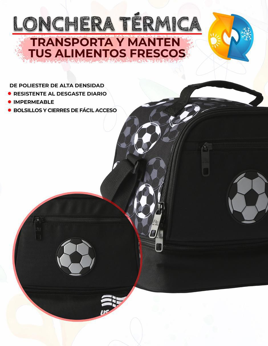 Set mochila escolar Futbol unisex 5