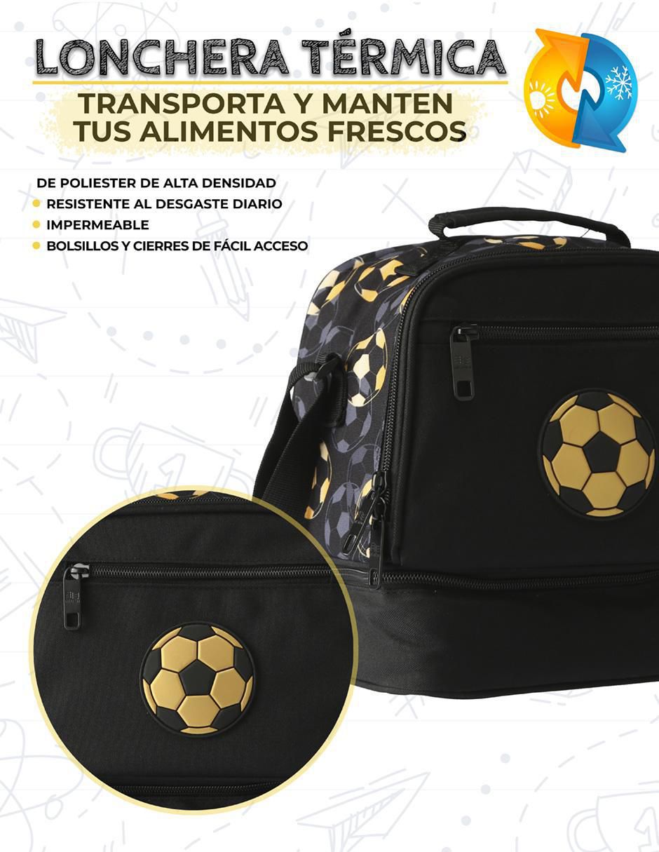 Set mochila escolar Futbol unisex 5