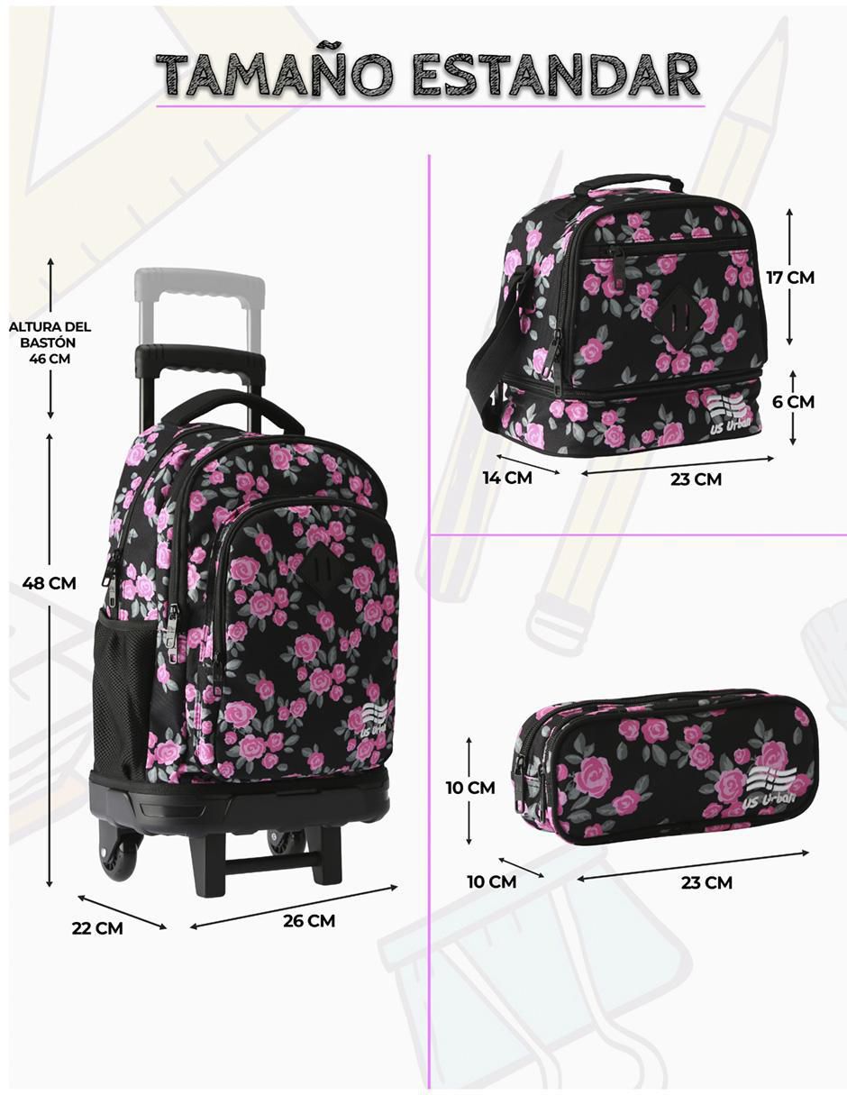 Set mochila escolar Flores unisex 7