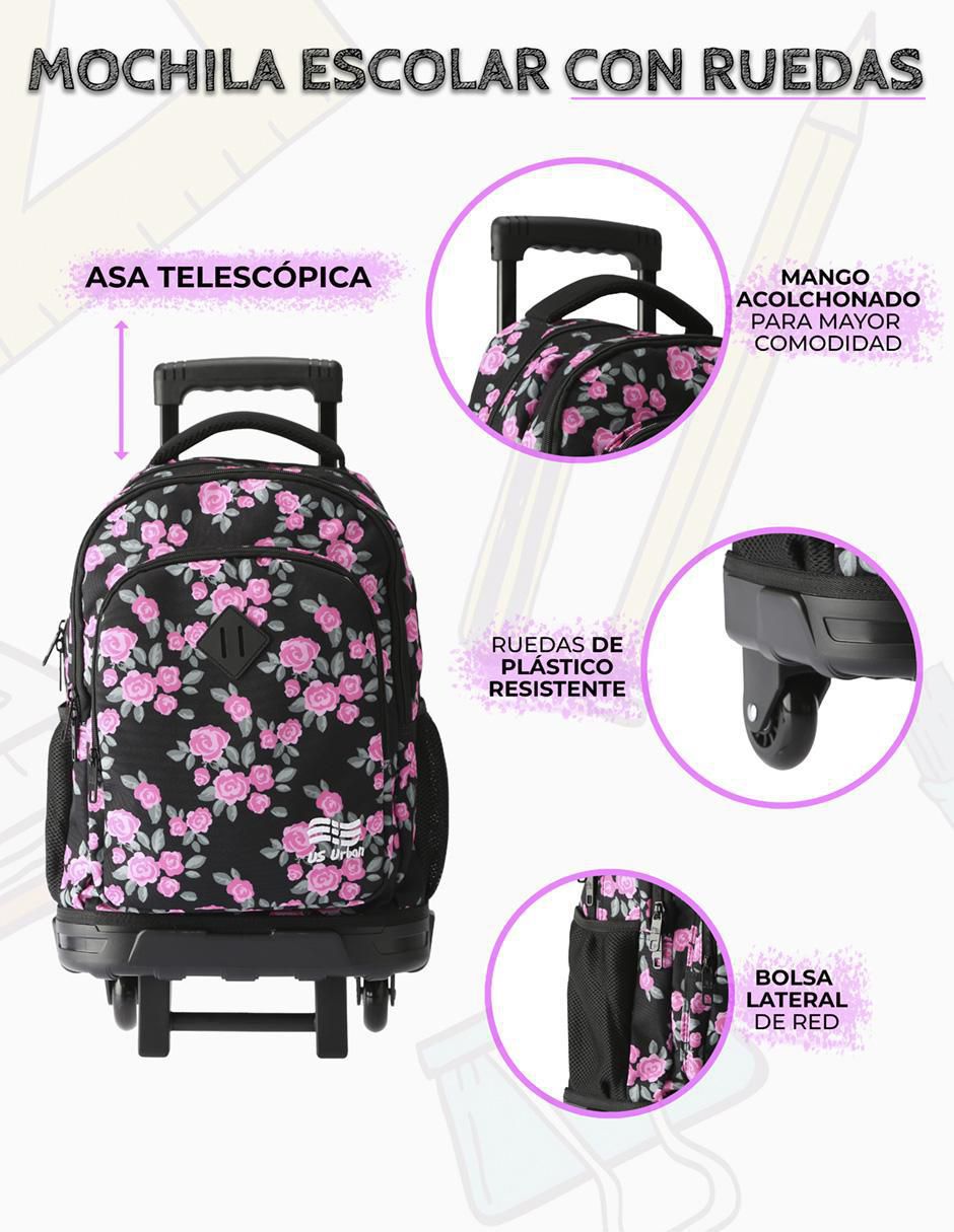 Set mochila escolar Flores unisex 4