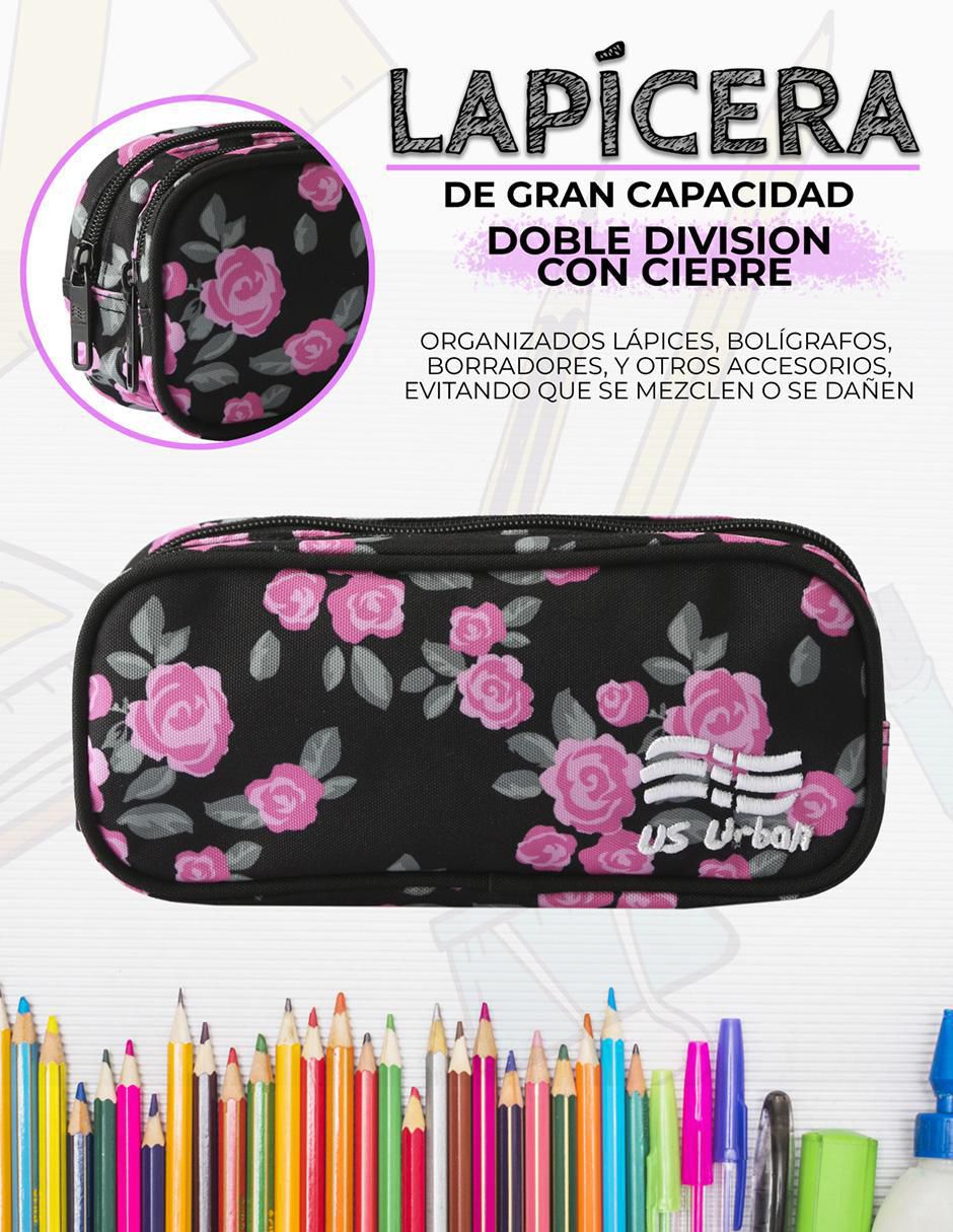 Set mochila escolar Flores unisex 6