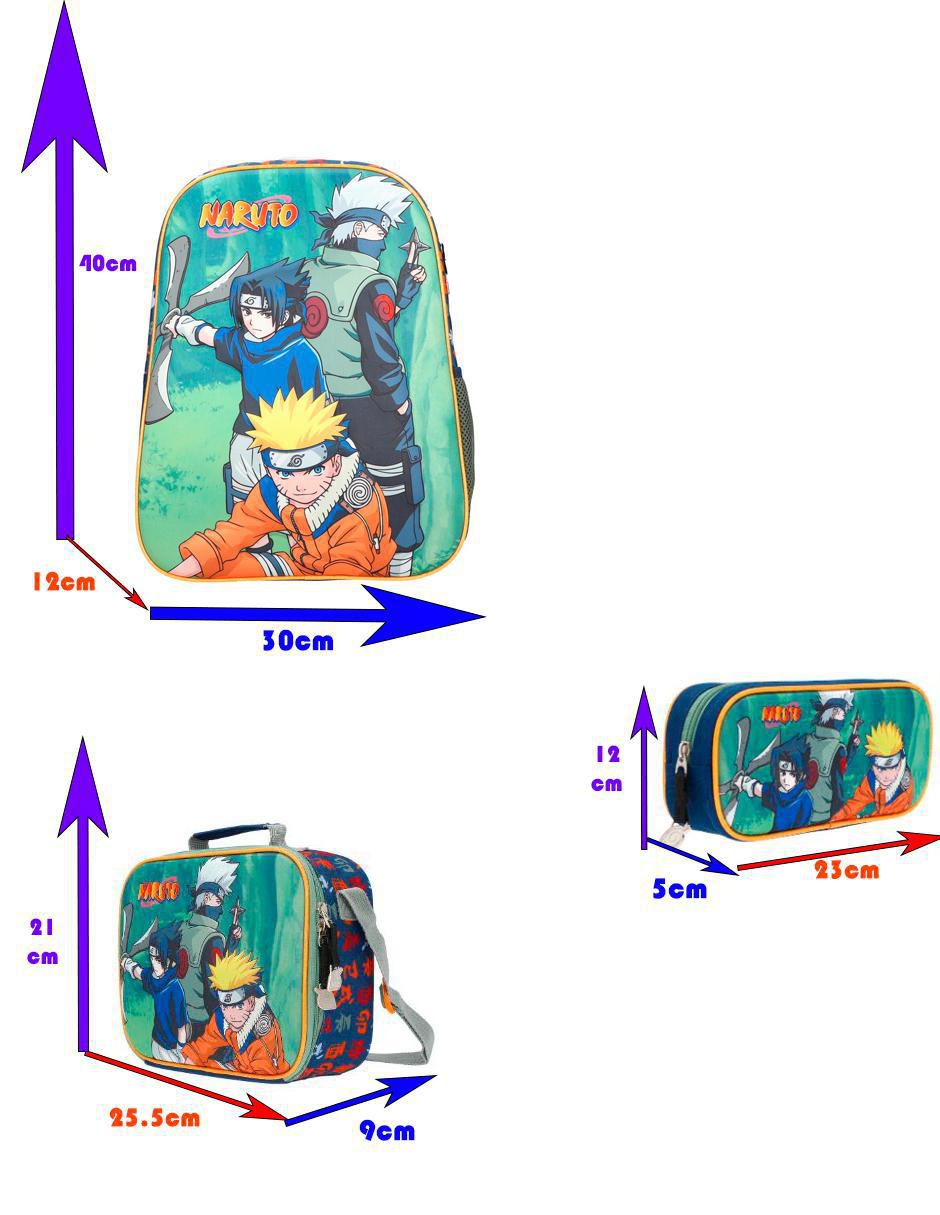 Set mochila escolar Naruto Uzumaki unisex 9