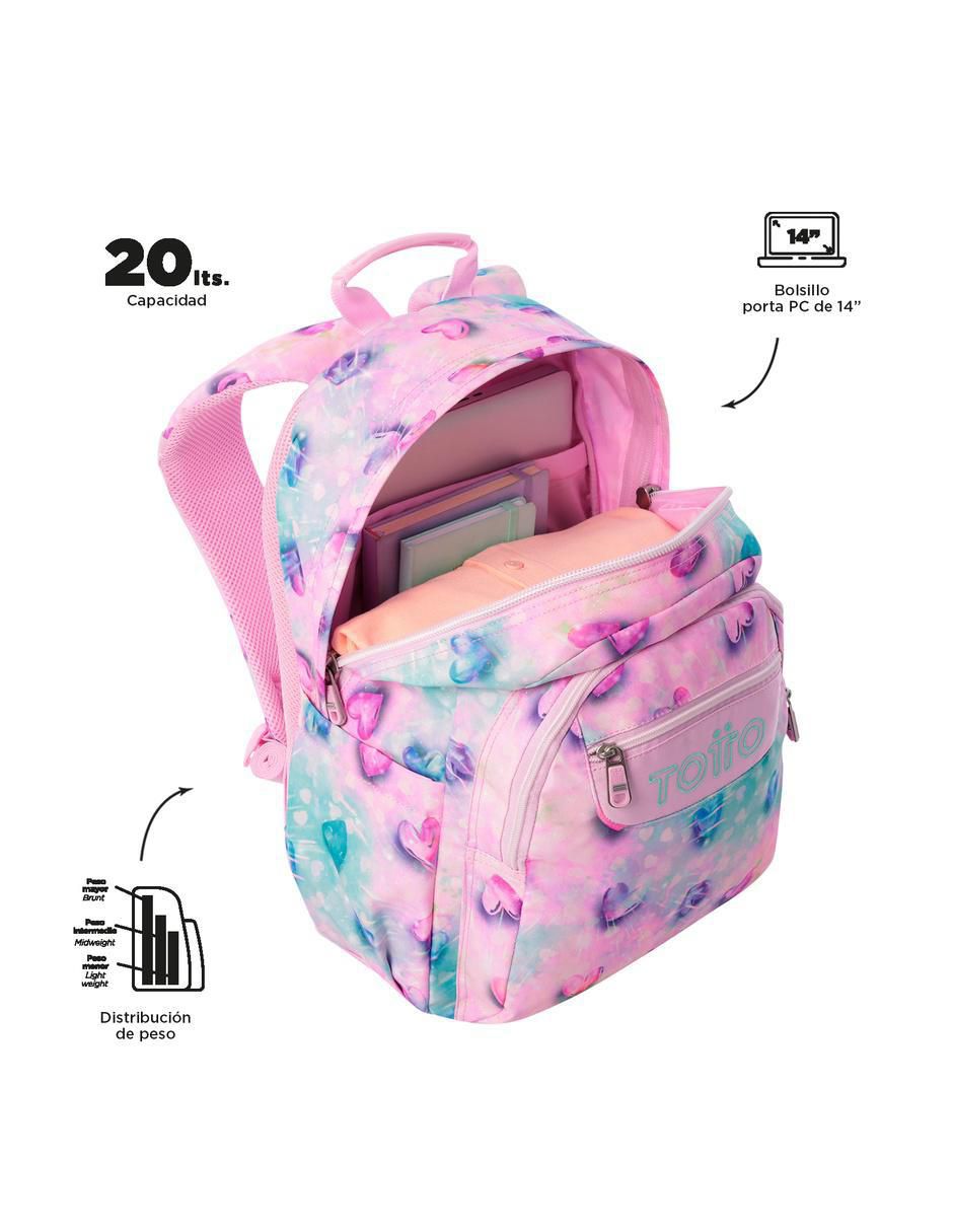 Mochila escolar Acuarela para niña 4