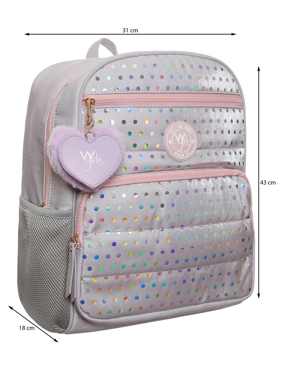 MOCHILA BTS WGIRLS, PLATEADO