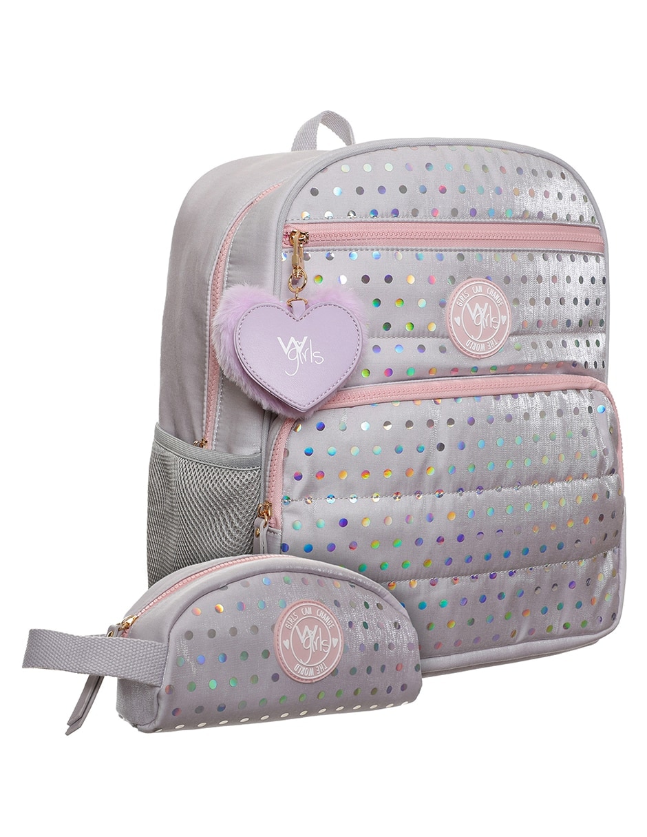 MOCHILA BTS WGIRLS, PLATEADO