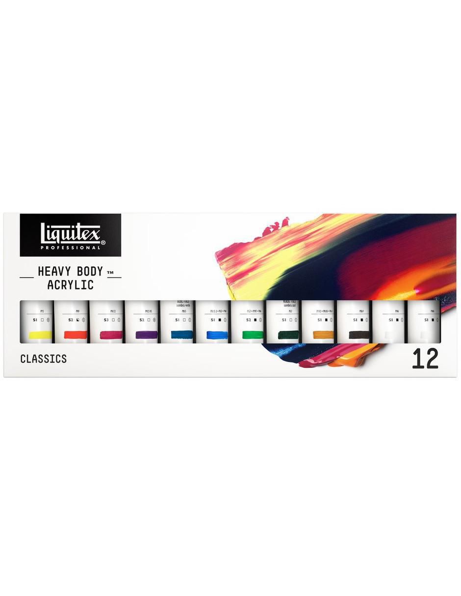 Set de pinturas acrílicas Heavy Body 12 piezas 2
