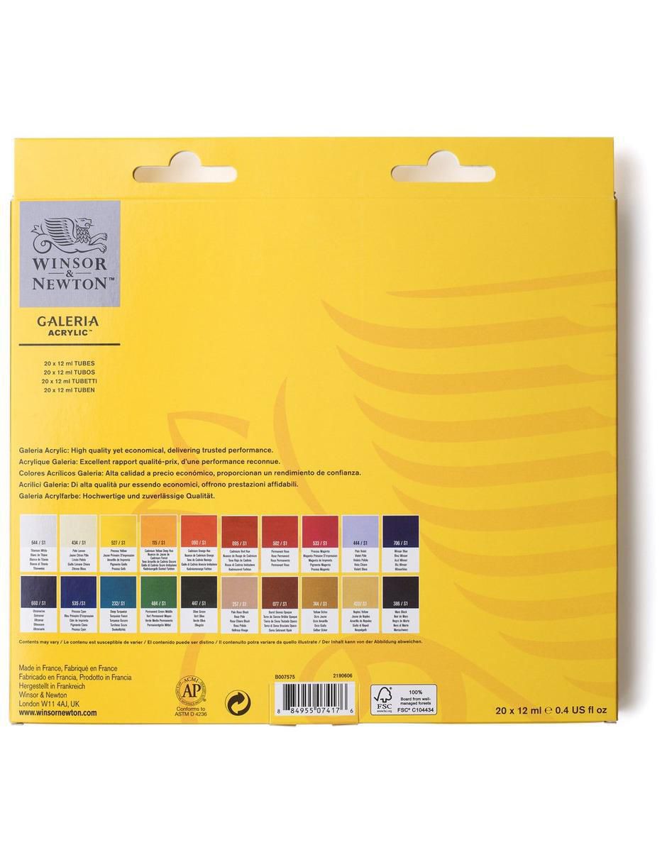 Set de pinturas acrílicas Galery 20 piezas 4