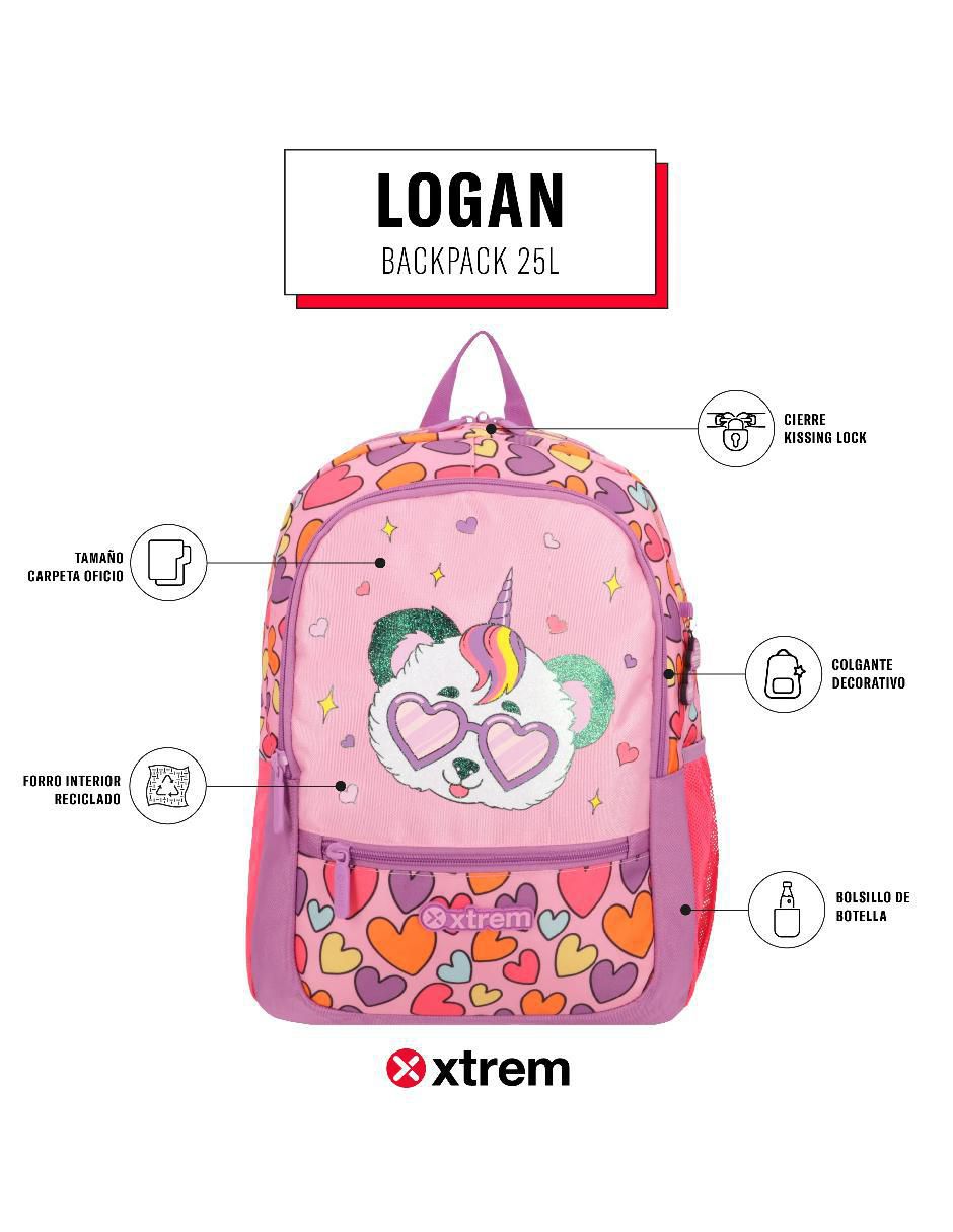 Mochila escolar estudiantes Logan 5xt unisex 3