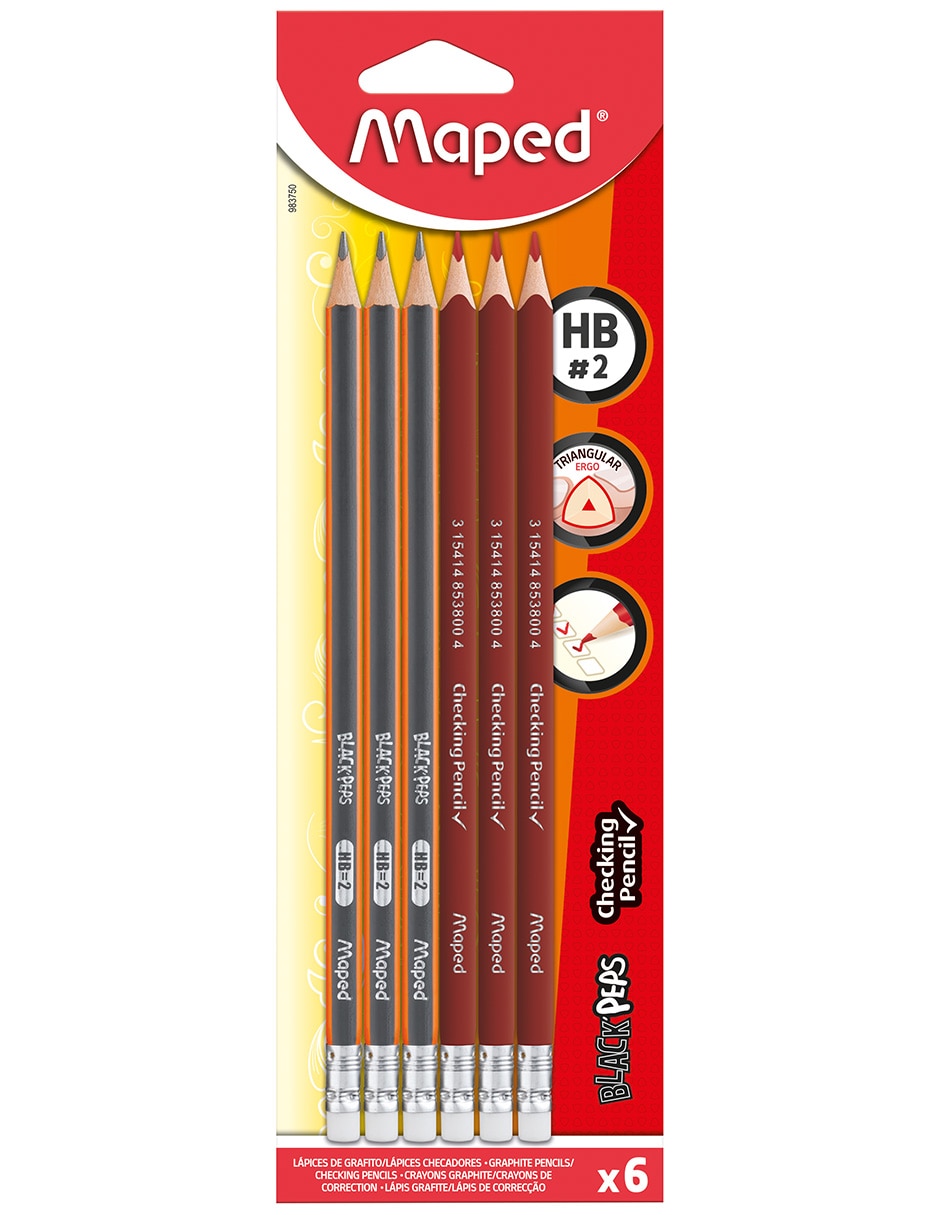 Lápices de color Grafito triangular HB 6 piezas Lápices de color Grafito triangular HB 6 piezas