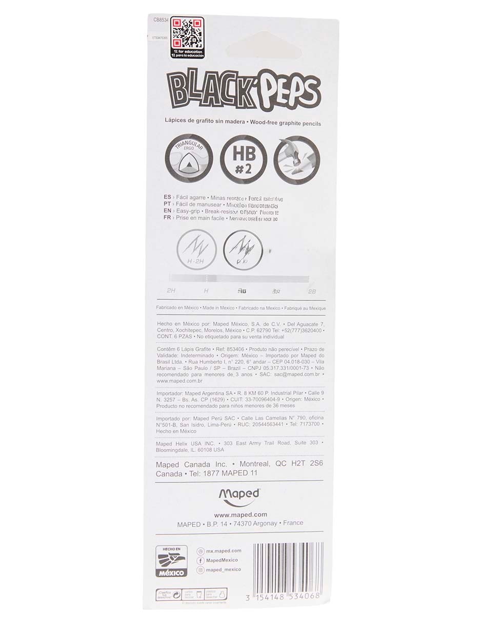 Set lápiz Blackpeps triangular HB 6 piezas 5