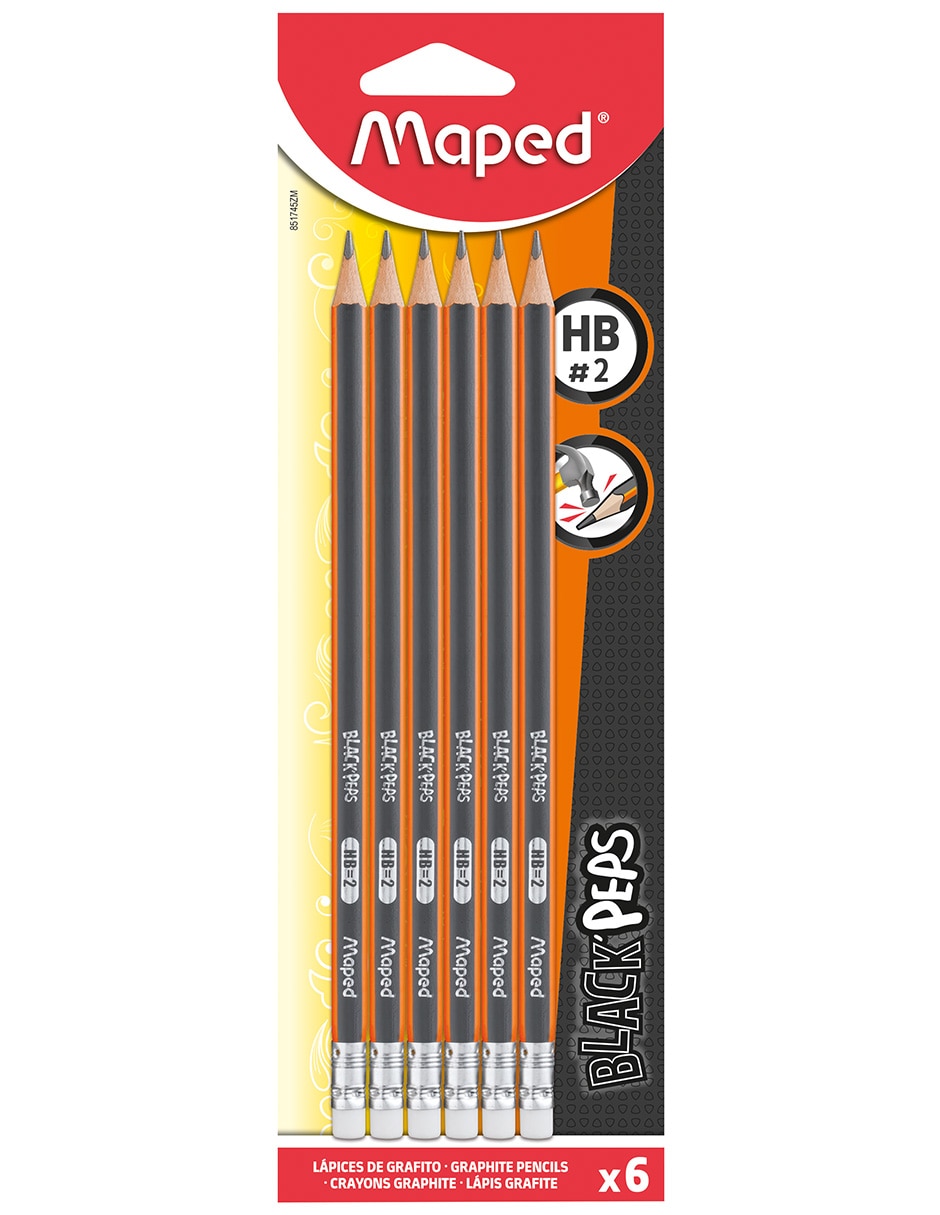 Set lápiz Black Peps triangular 2H 6 piezas