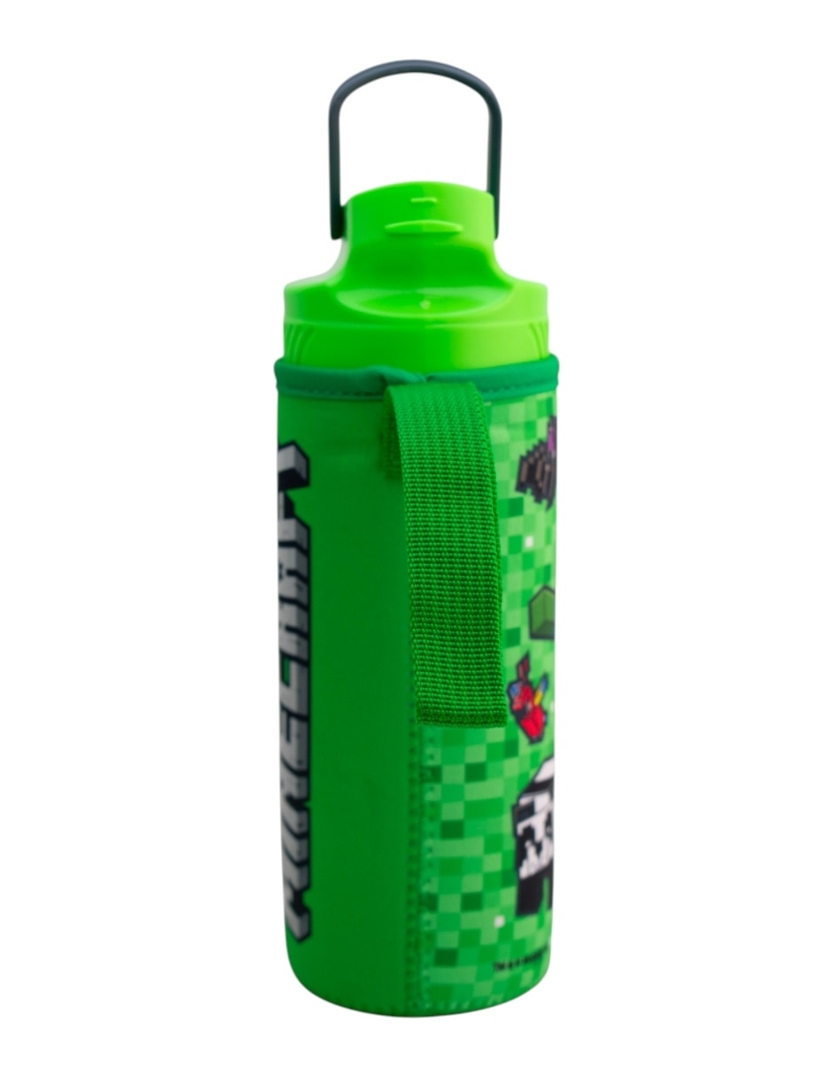 Botella de agua Minecraft con tapa rosca 600 ml