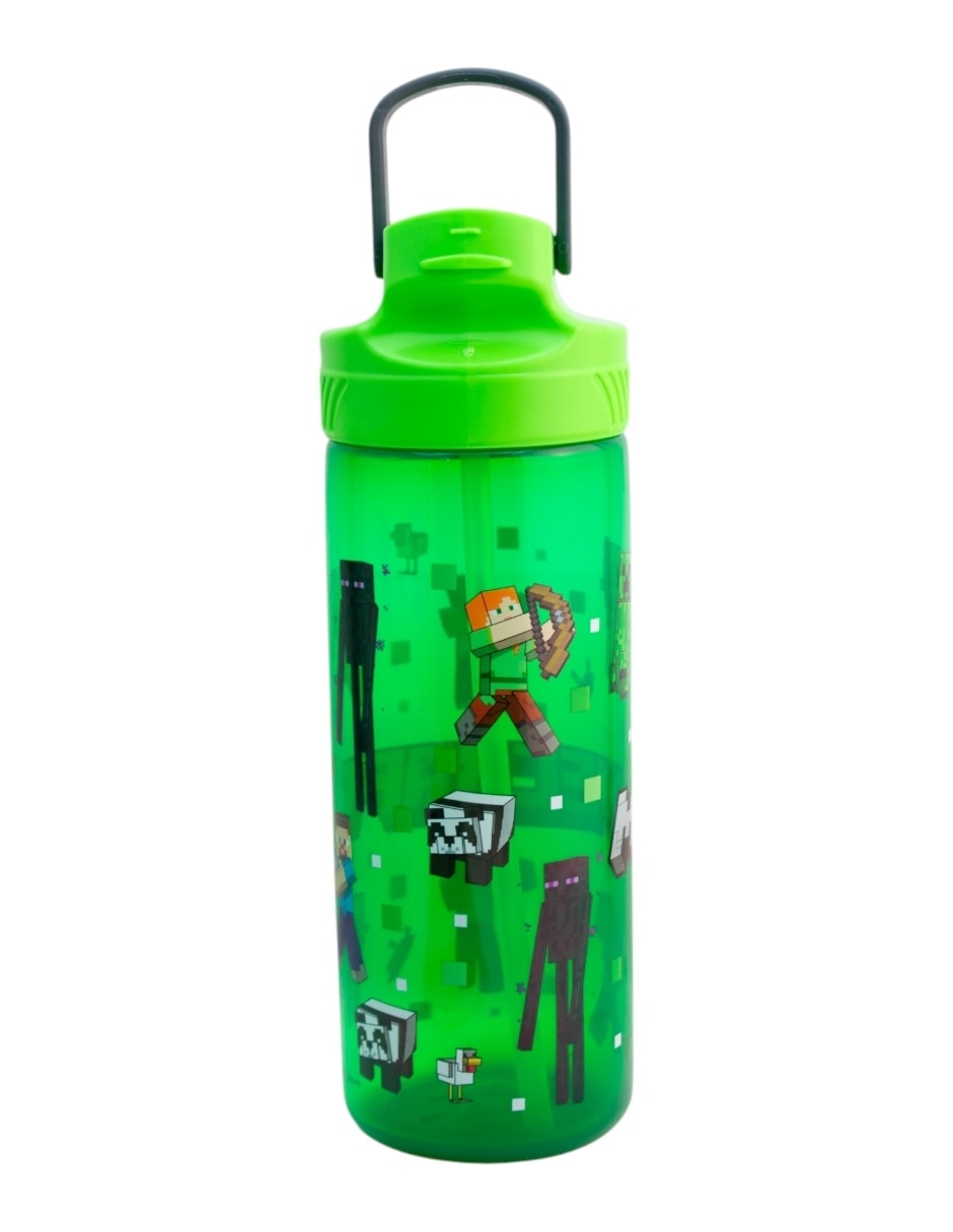 Botella de agua Minecraft con tapa rosca 600 ml