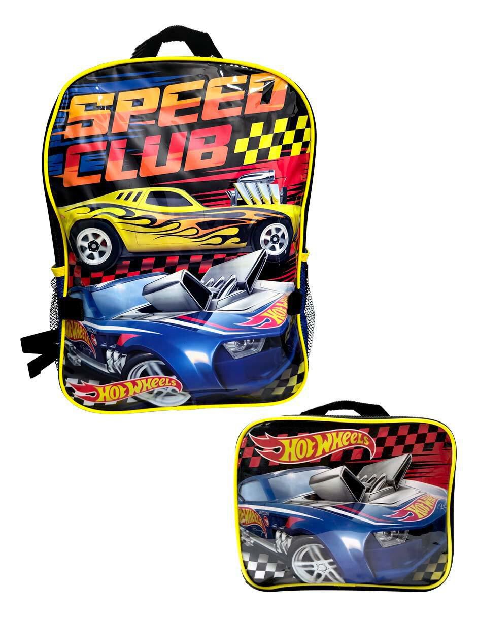 Set mochila escolar Hot Wheels Speed Club para niño