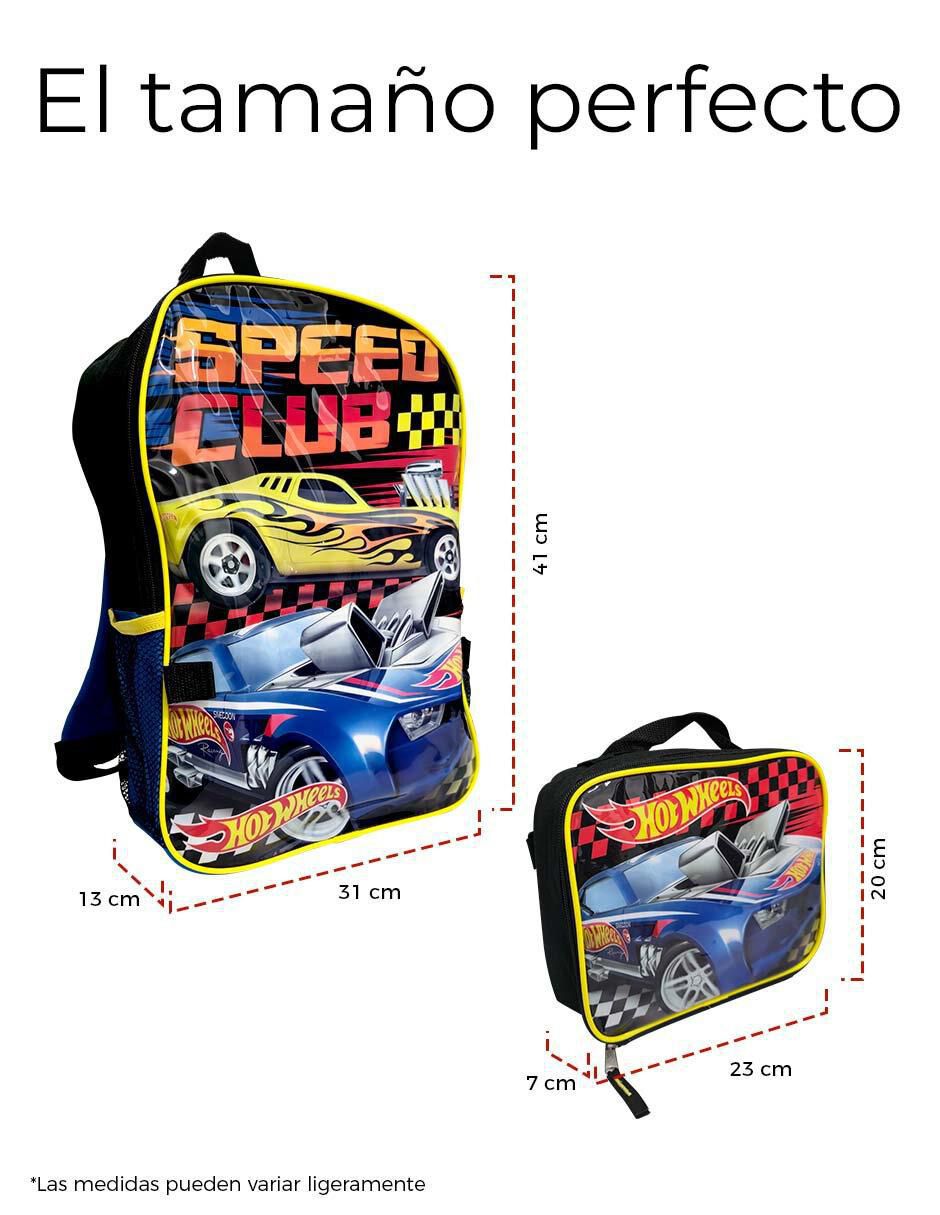 Set mochila escolar Hot Wheels Speed Club para niño 7