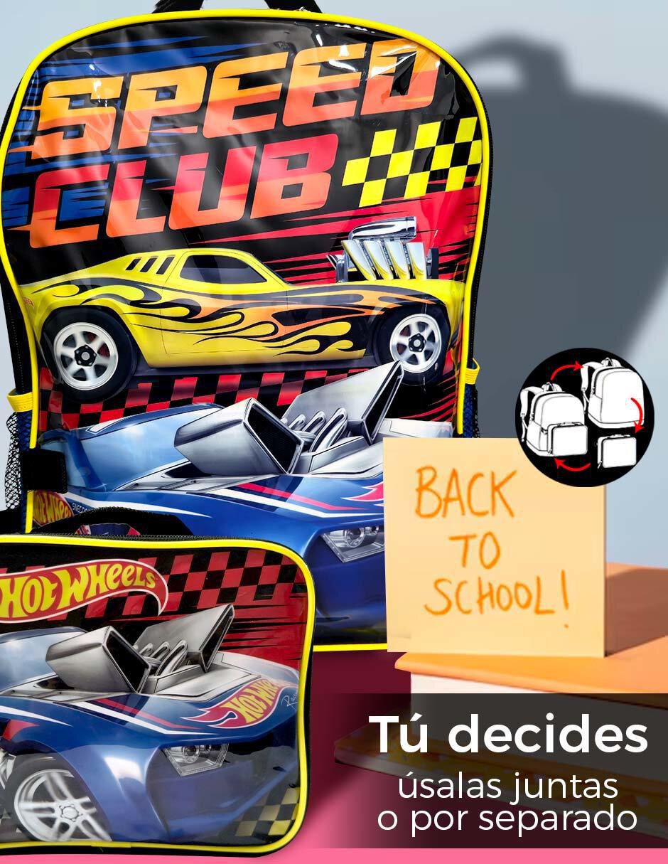 Set mochila escolar Hot Wheels Speed Club para niño 3