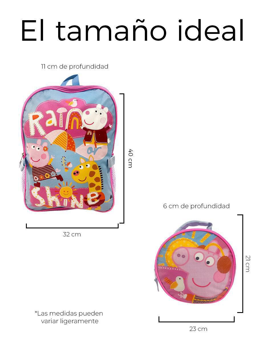 Set mochila escolar Peppa Pig para niña 6