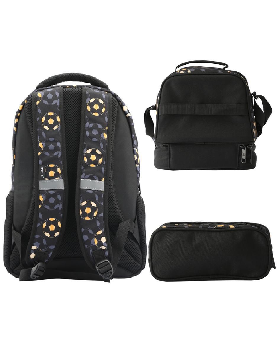 Set mochila escolar Soccer Balón Dorado para niño 2