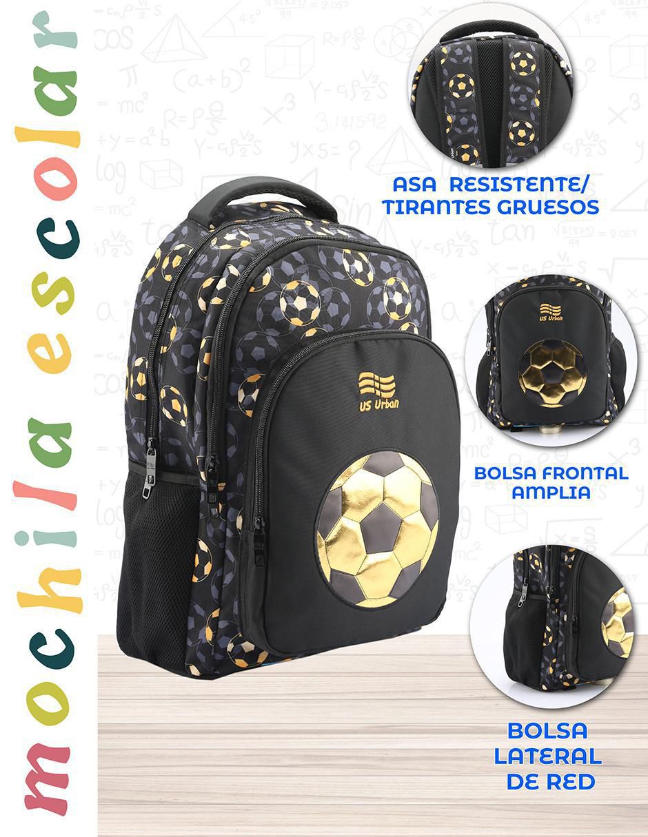 Set mochila escolar Soccer Balón Dorado para niño 4