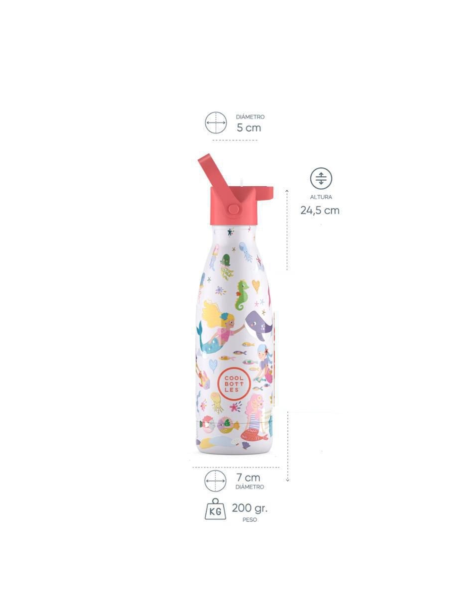 Termo de acero inoxidable Kids Dulces Sirenas con tapa rosca 350 ml 6