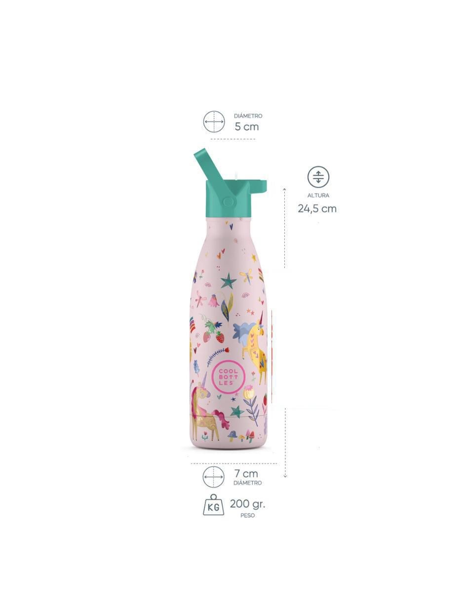 Termo de acero inoxidable Kids Unicornios Divertidos con tapa rosca 350 ml 6