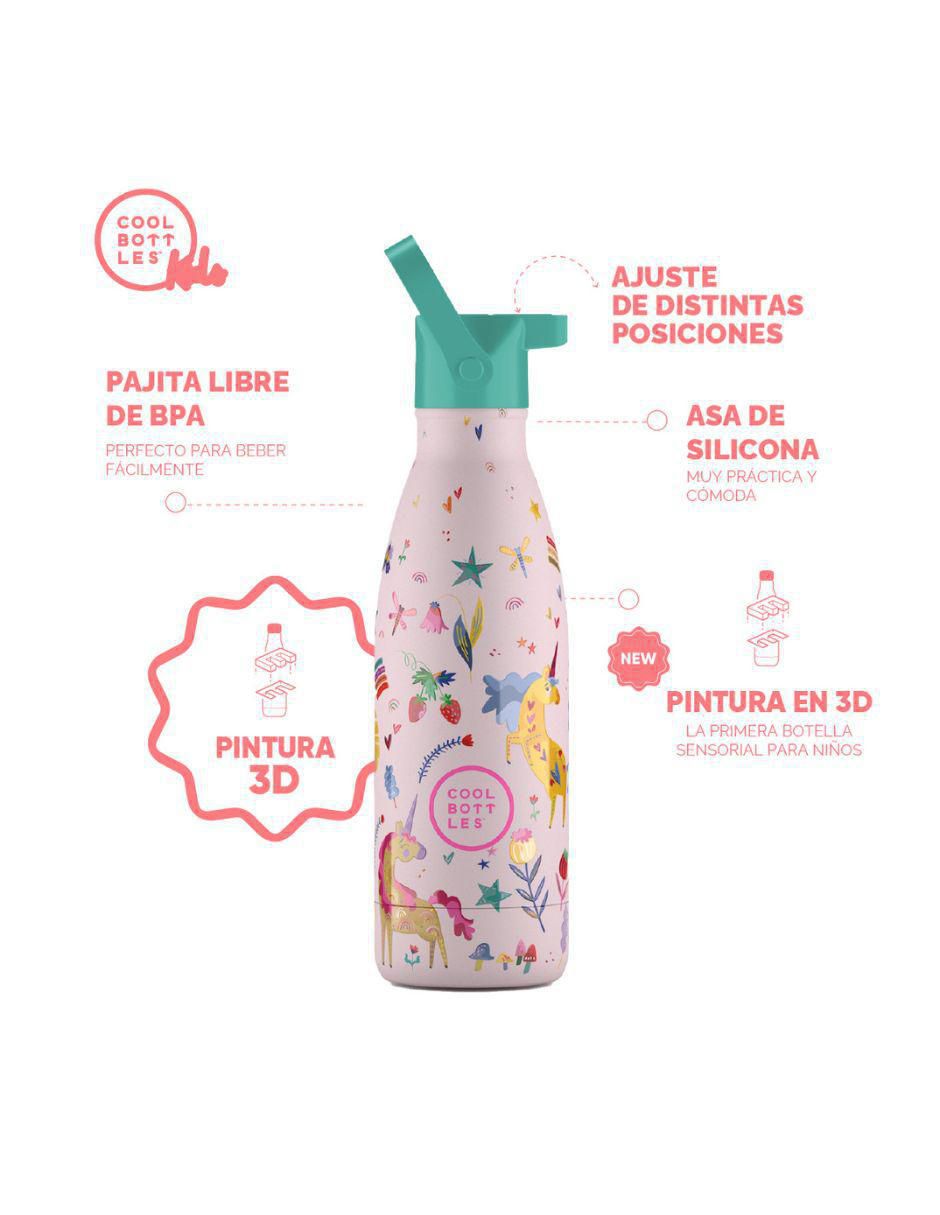 Termo de acero inoxidable Kids Unicornios Divertidos con tapa rosca 350 ml 3