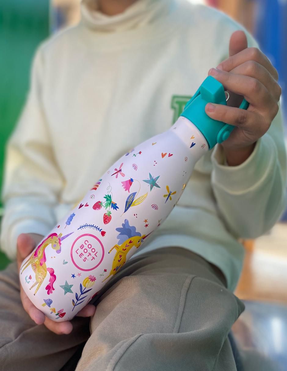 Termo de acero inoxidable Kids Unicornios Divertidos con tapa rosca 350 ml 5