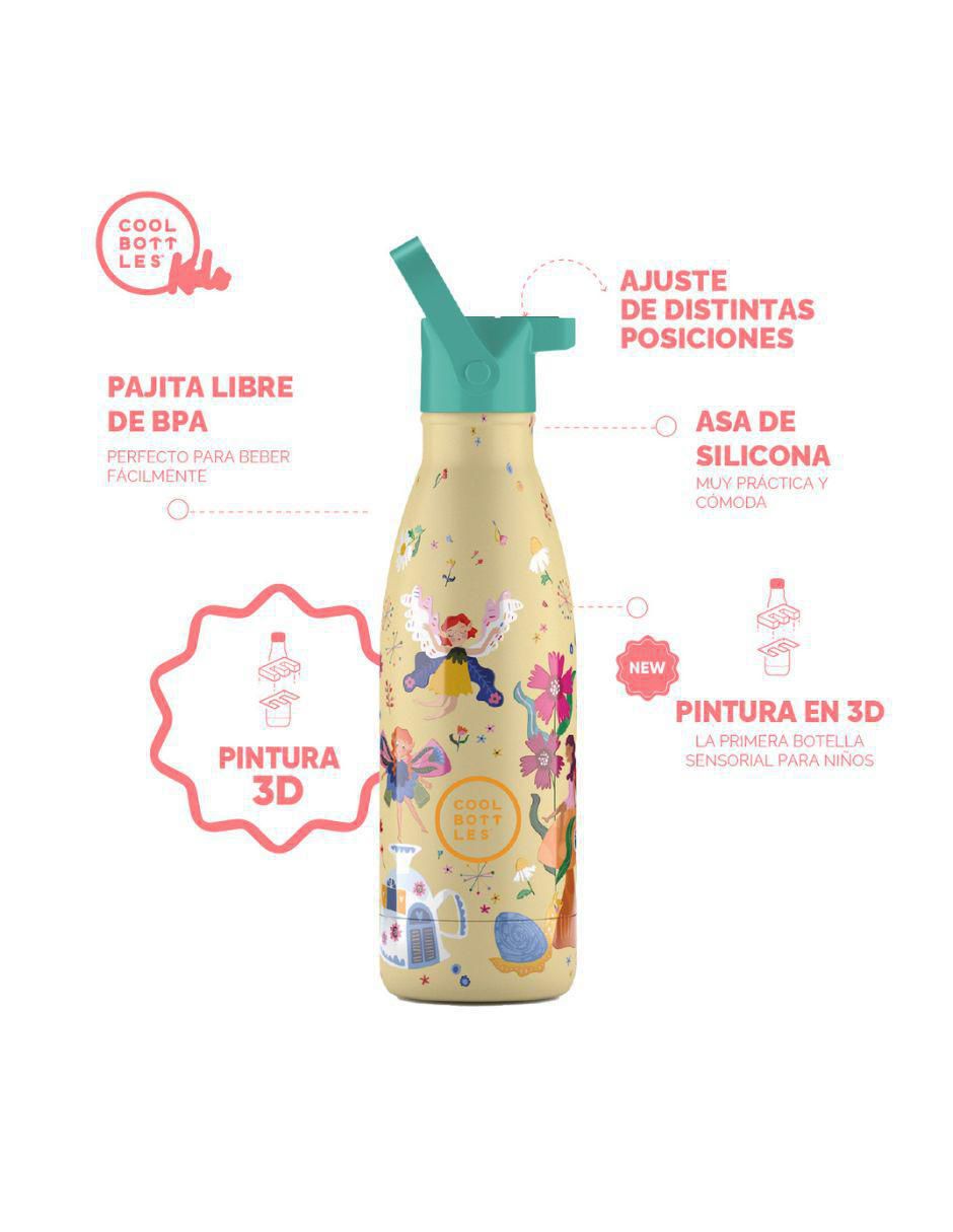 Termo de acero inoxidable Kids Hadas Magicas con tapa rosca 350 ml 3