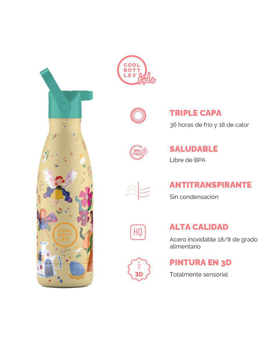 Termo de acero inoxidable Kids Hadas Magicas con tapa rosca 350 ml 4