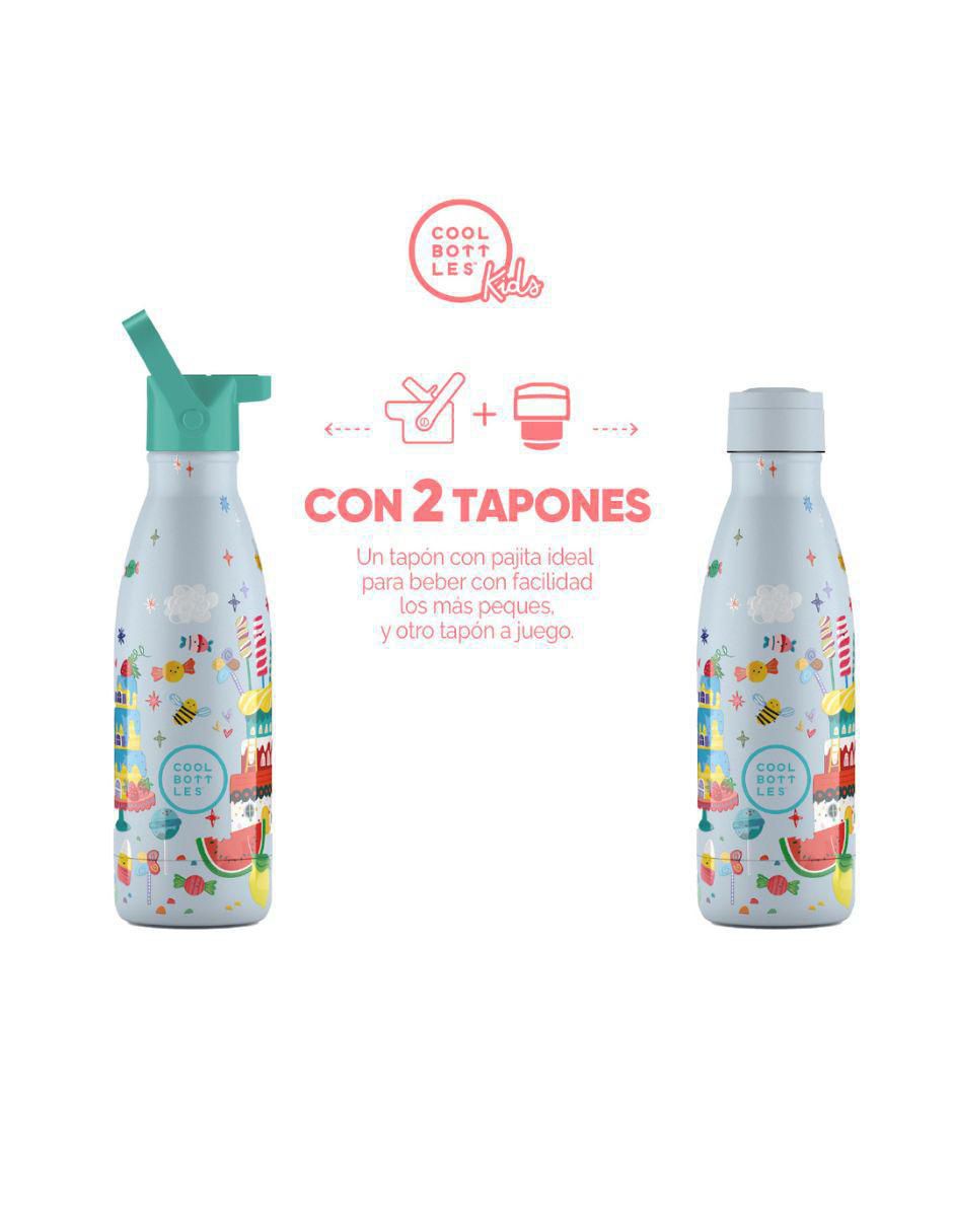 Termo de acero inoxidable Kids Candy Land con tapa rosca 350 ml 2