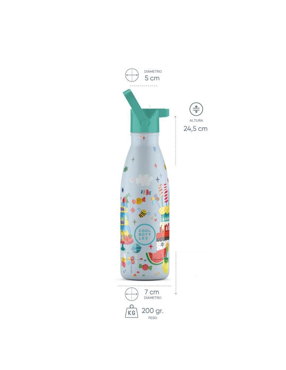 Termo de acero inoxidable Kids Candy Land con tapa rosca 350 ml 6