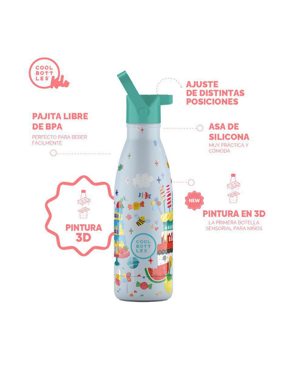 Termo de acero inoxidable Kids Candy Land con tapa rosca 350 ml 3