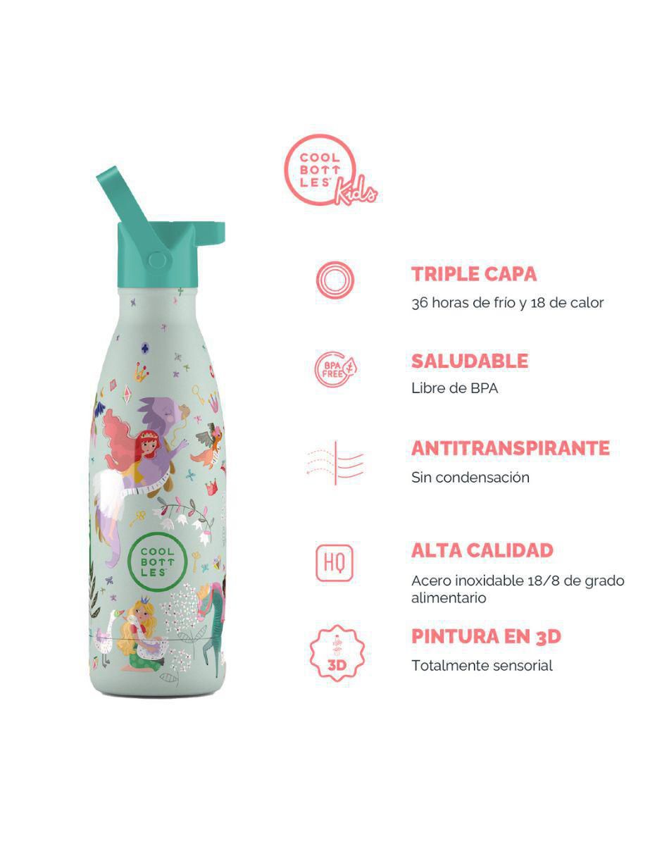 Termo de acero inoxidable Kids Reino de princesa con tapa rosca 350 ml 4