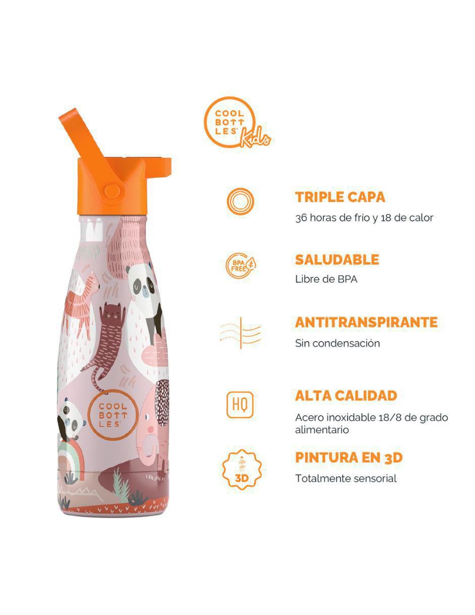 Termo de acero inoxidable Kids Panda Gang con tapa rosca 260 ml 4