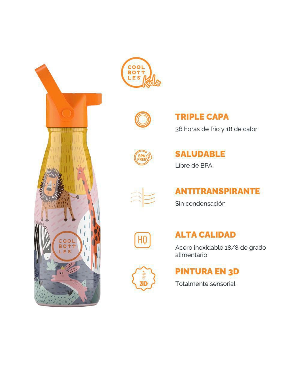 Termo de acero inoxidable Kids Savannah Kingdom con tapa rosca 260 ml 4
