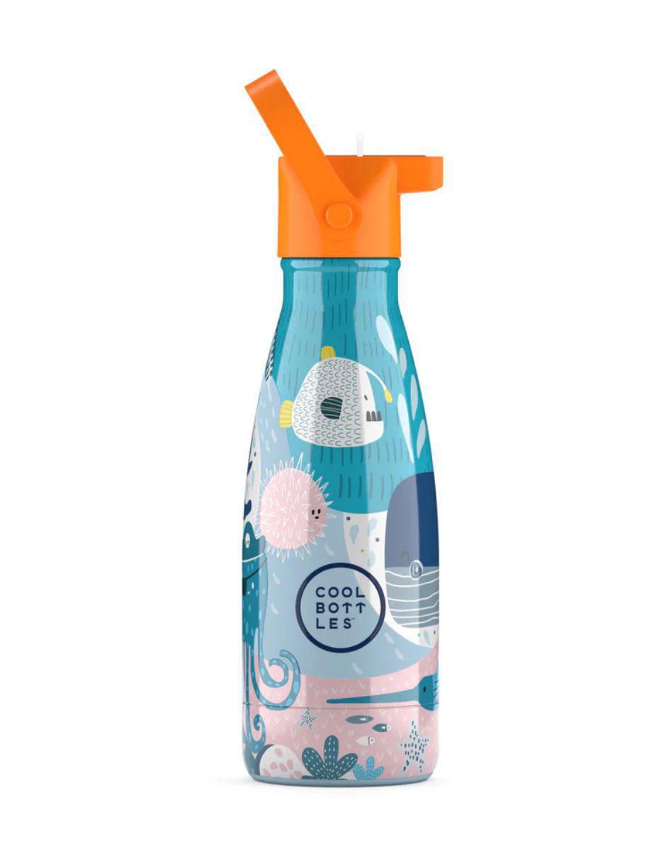 Termo de acero inoxidable Kids sea world con tapa rosca 260 ml