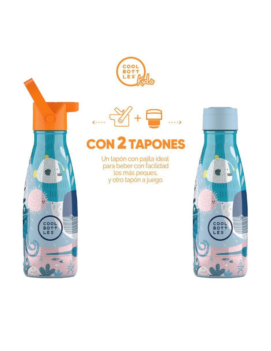 Termo de acero inoxidable Kids sea world con tapa rosca 260 ml 2