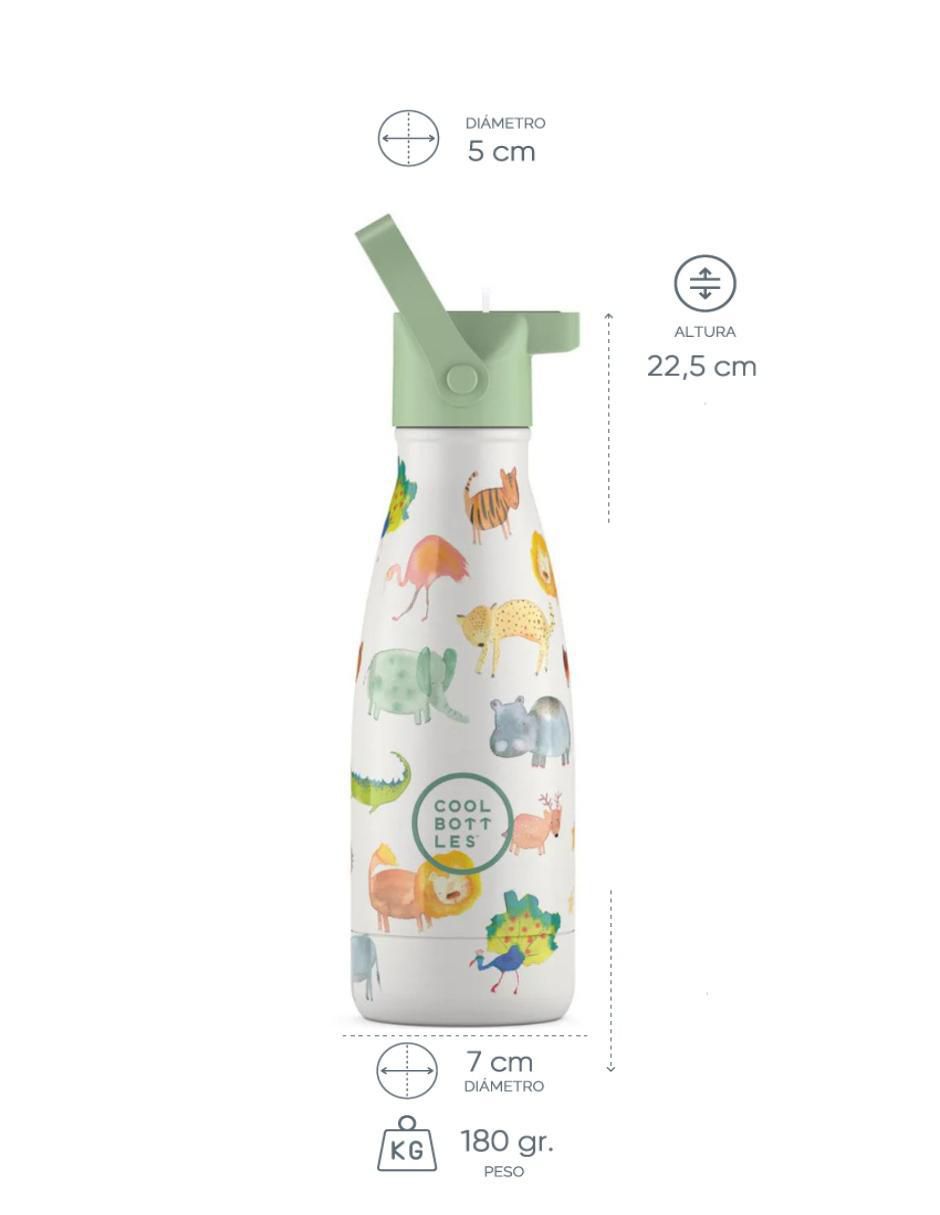 Termo de acero inoxidable Kids african safari con tapa rosca 260 ml 6