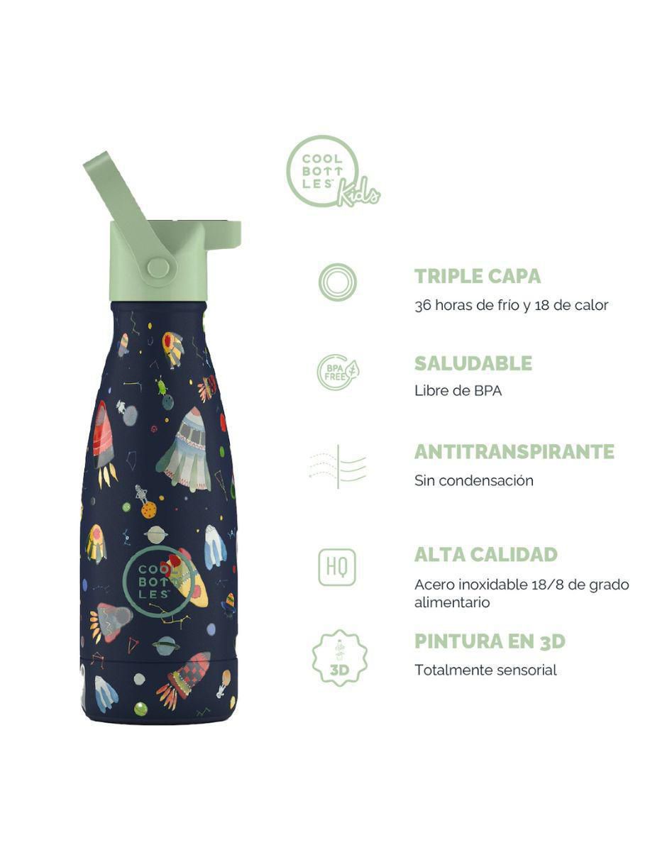 Termo de acero inoxidable Kids space rockets con tapa rosca 260 ml 4
