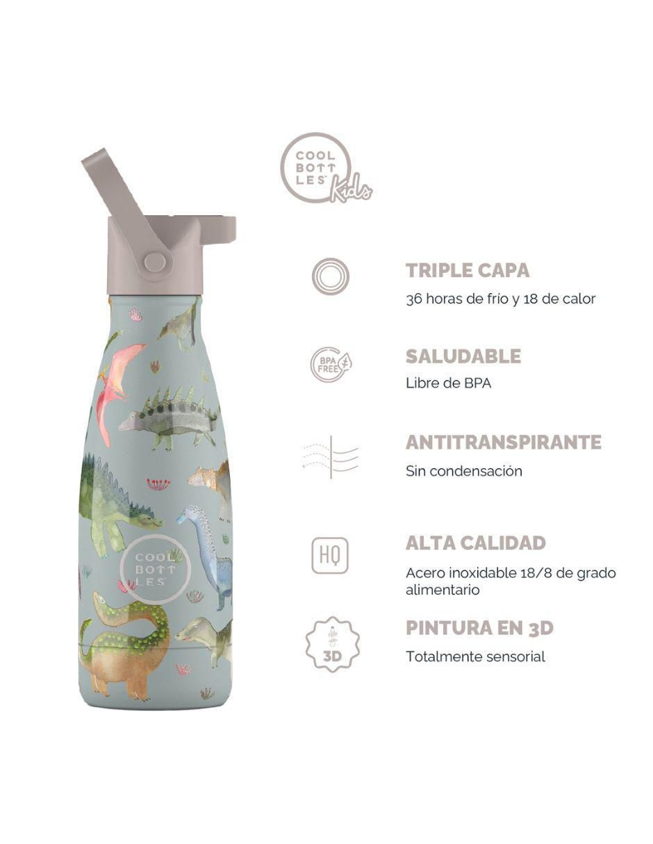 Termo de acero inoxidable Kids dinos planet con tapa rosca 260 ml 4