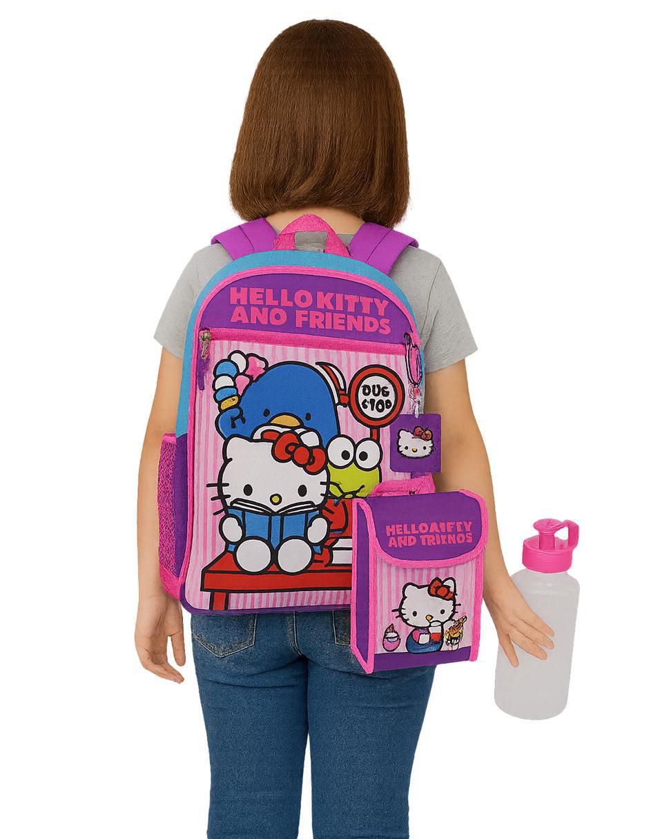 Set mochila escolar Hello Kitty impermeable para niña Set mochila escolar Hello Kitty impermeable para niña