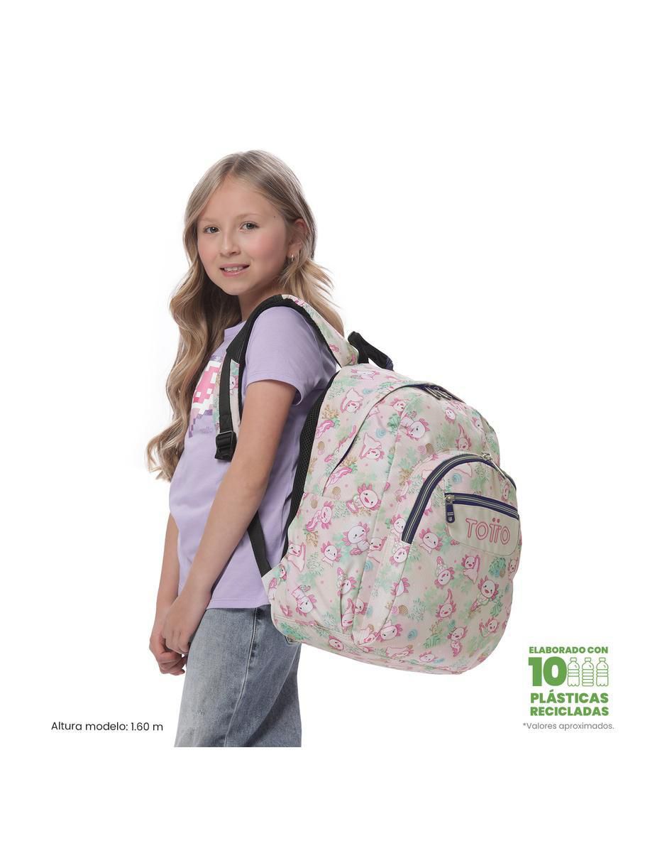 Mochila escolar ajolote acuarela impermeable para niña 2