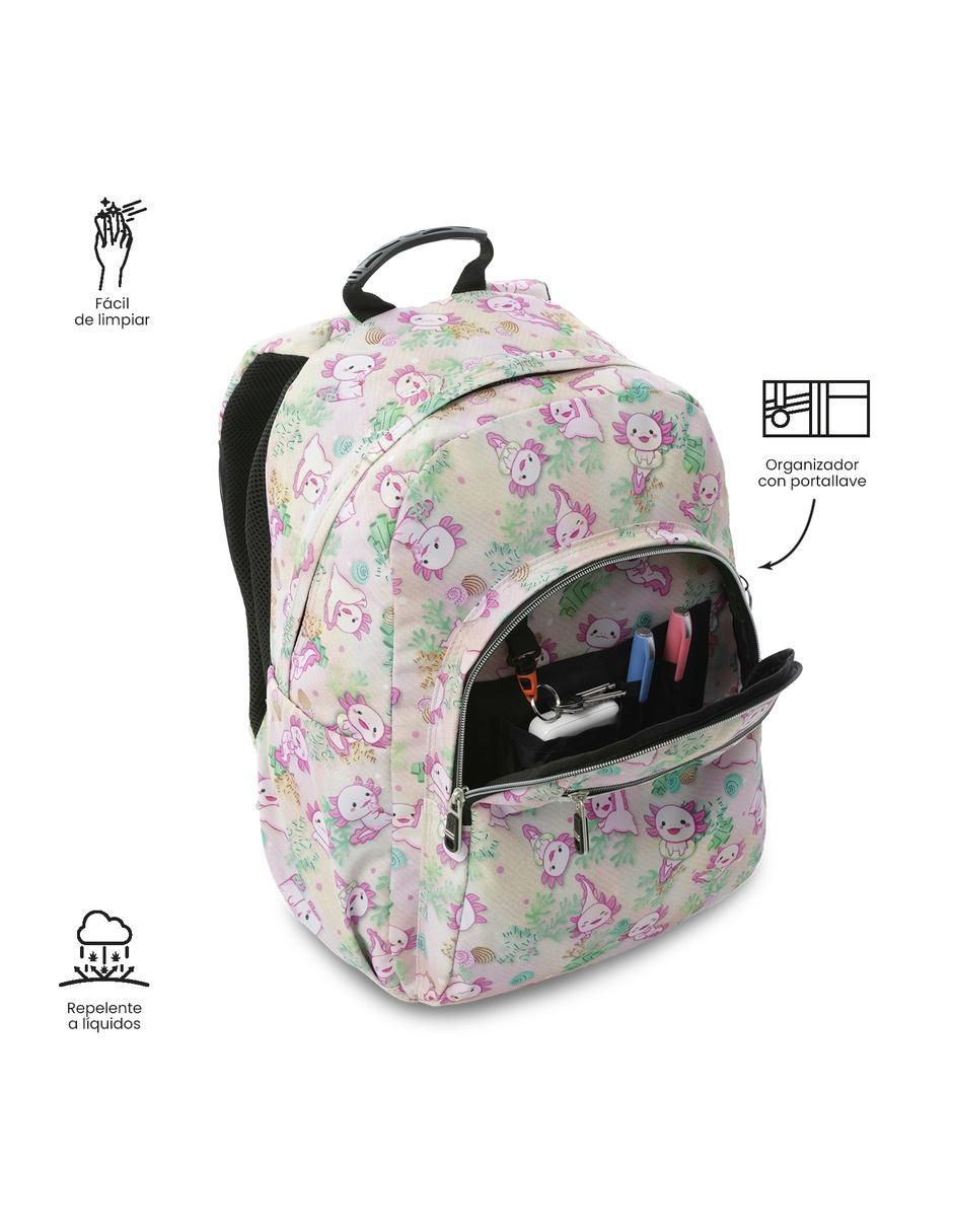 Mochila escolar ajolote acuarela impermeable para niña 5