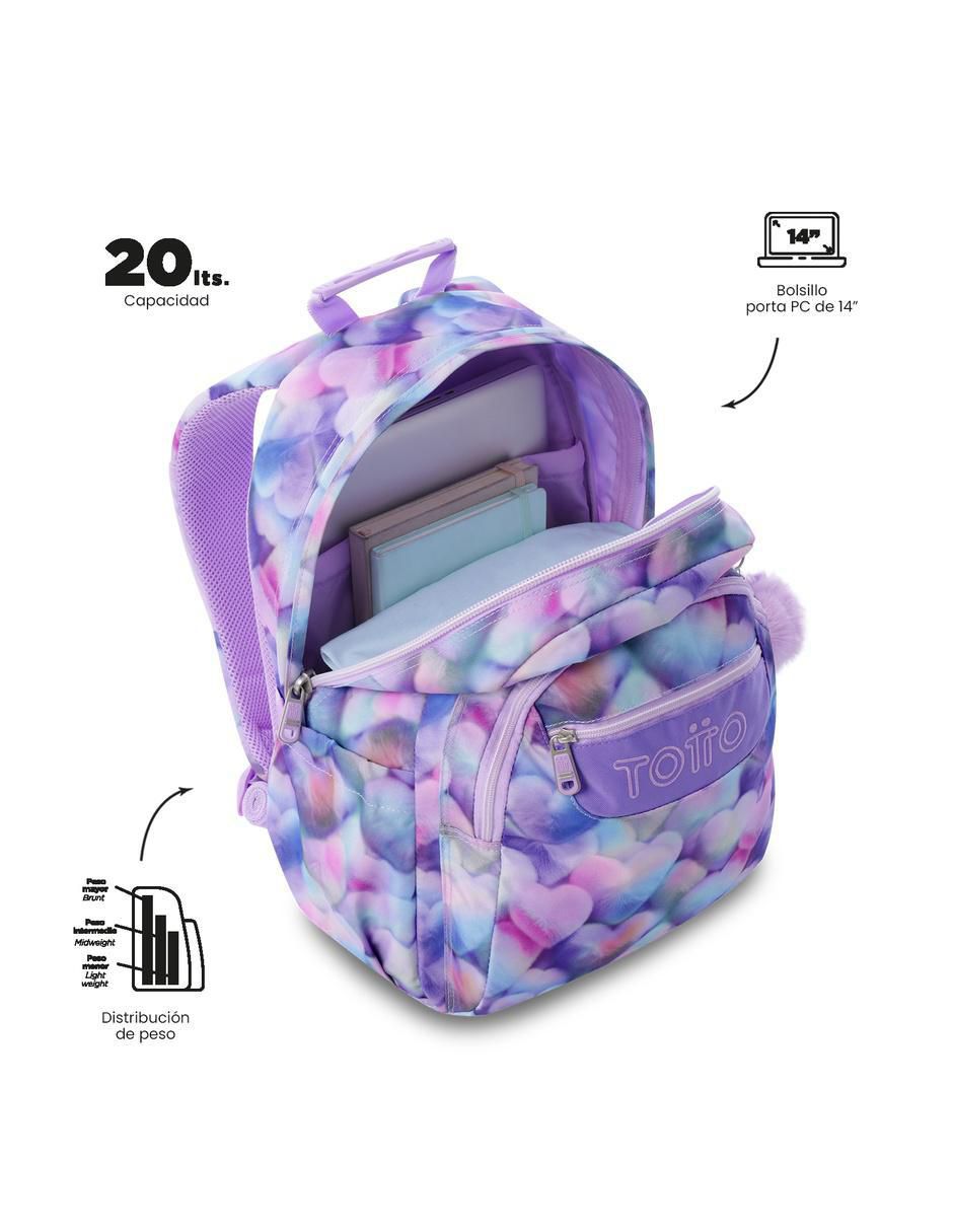 Mochila escolar acuarela impermeable para niña 4